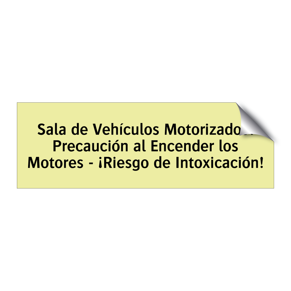 Sala de Vehículos Motorizados: Precaución al Encender los Motores - ¡Riesgo de Intoxicación!