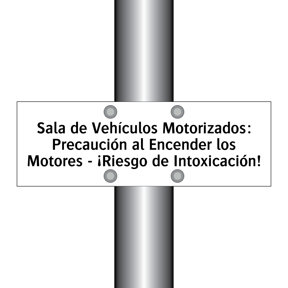 Sala de Vehículos Motorizados: Precaución al Encender los Motores - ¡Riesgo de Intoxicación!