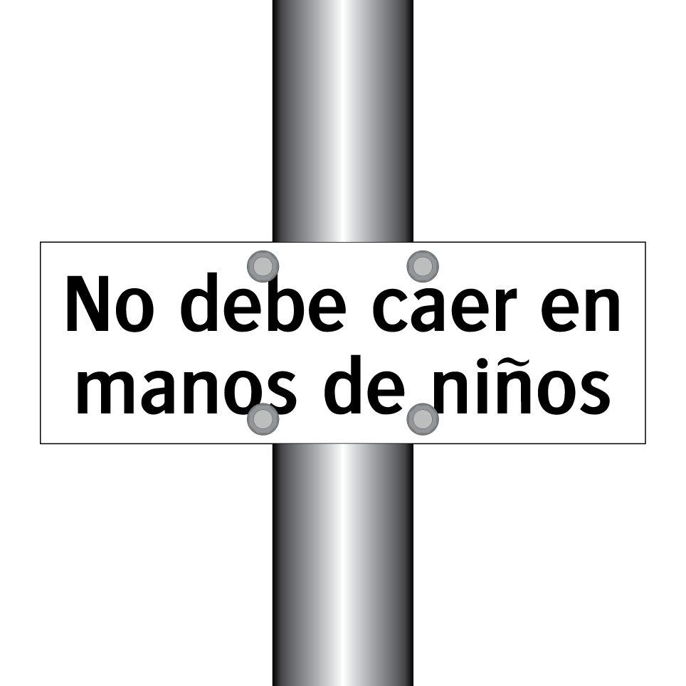 No debe caer en manos de niños
