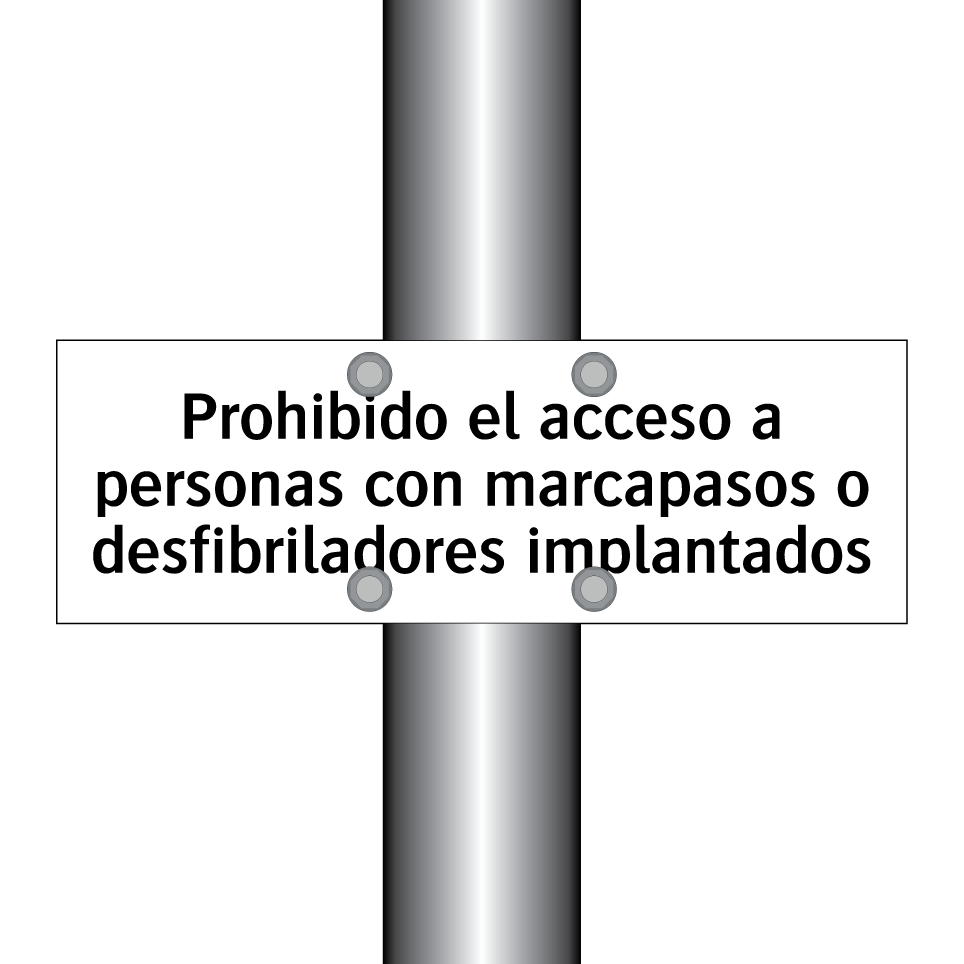 Prohibido el acceso a personas con marcapasos o desfibriladores implantados