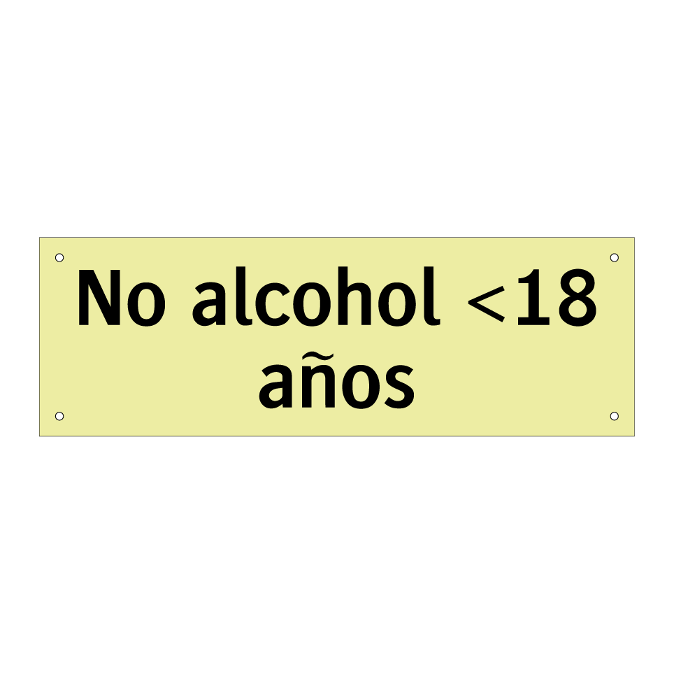 No alcohol <18 años