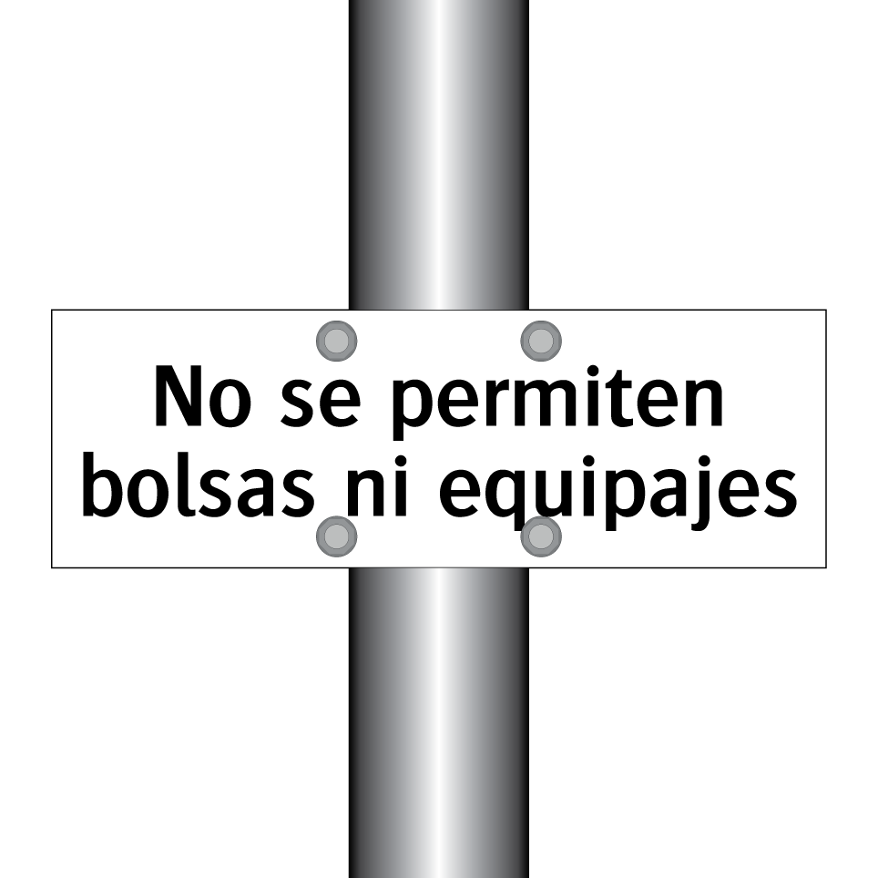No se permiten bolsas ni equipajes