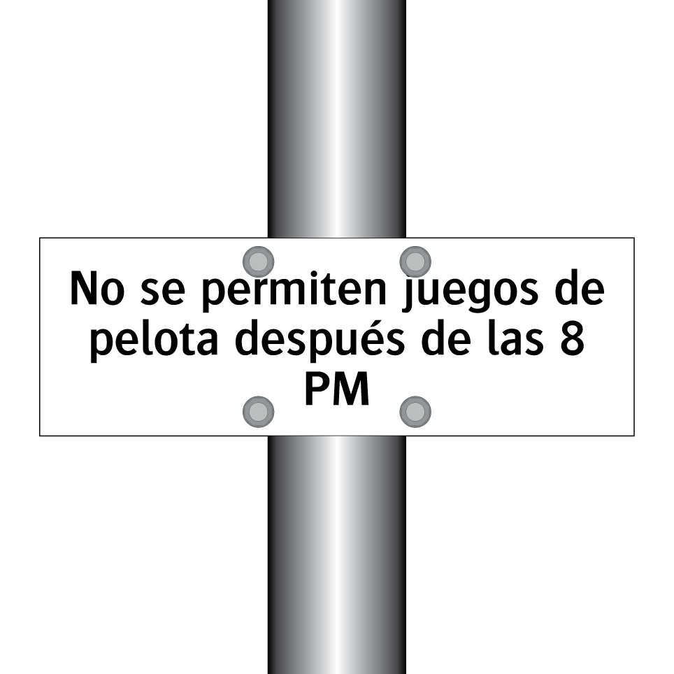 No se permiten juegos de pelota después de las 8 PM