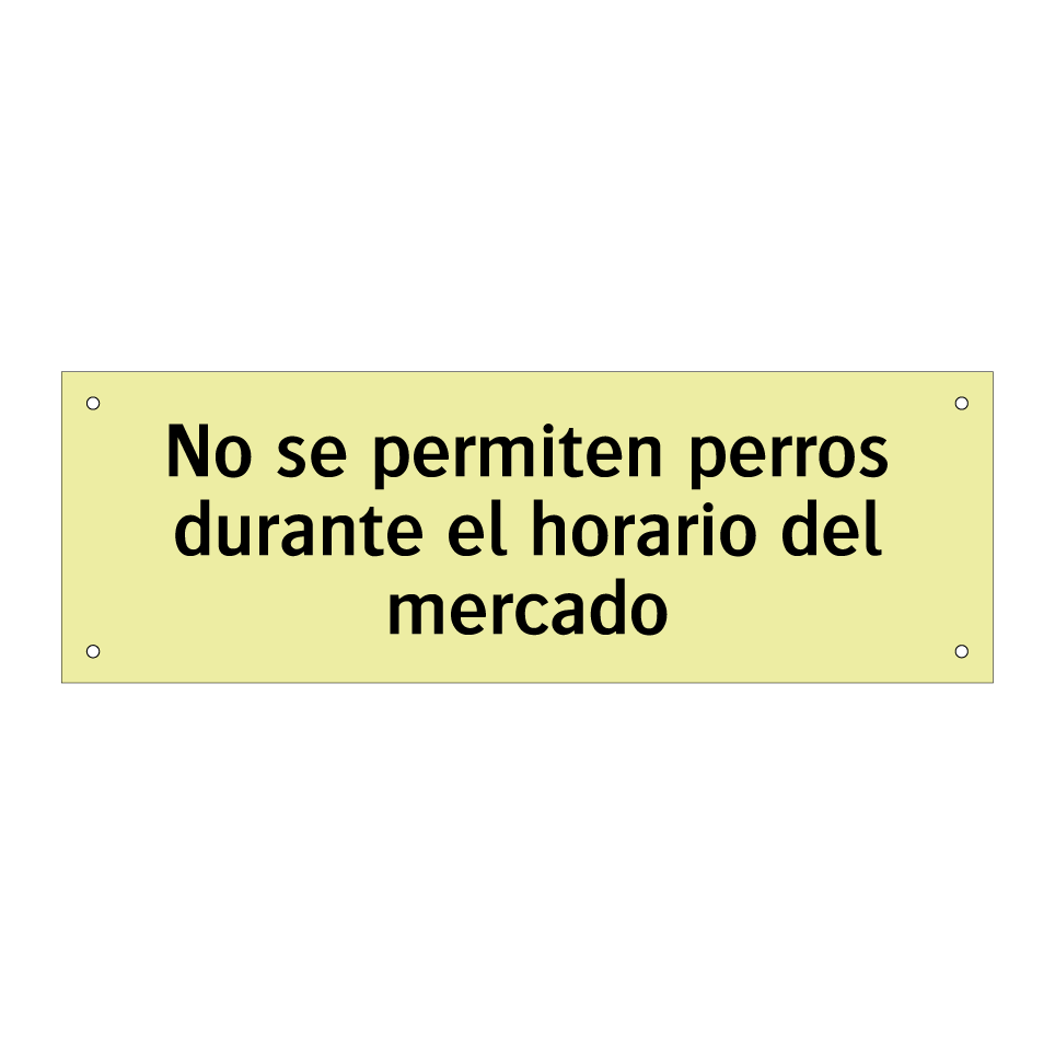 No se permiten perros durante el horario del mercado