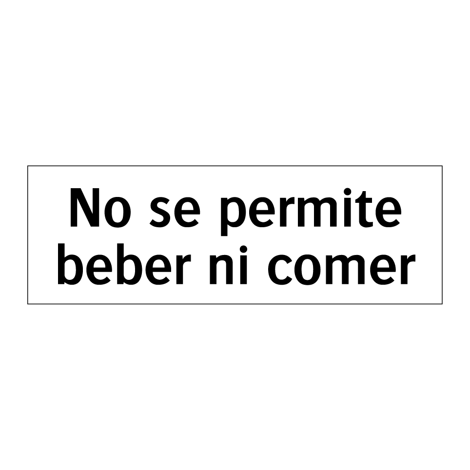 No se permite beber ni comer