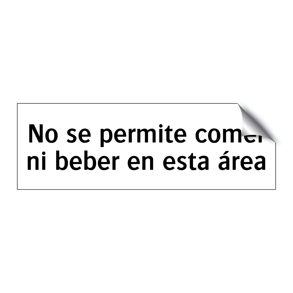 No se permite comer ni beber en esta área