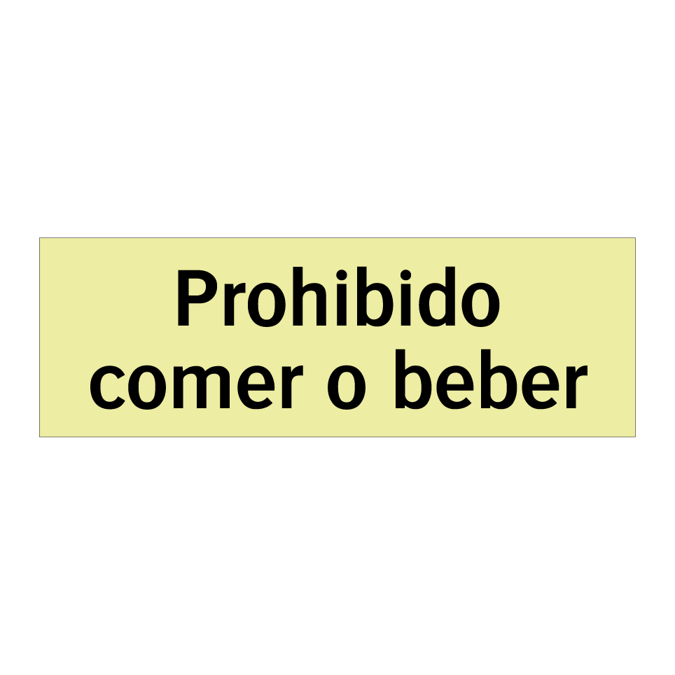 Prohibido comer o beber