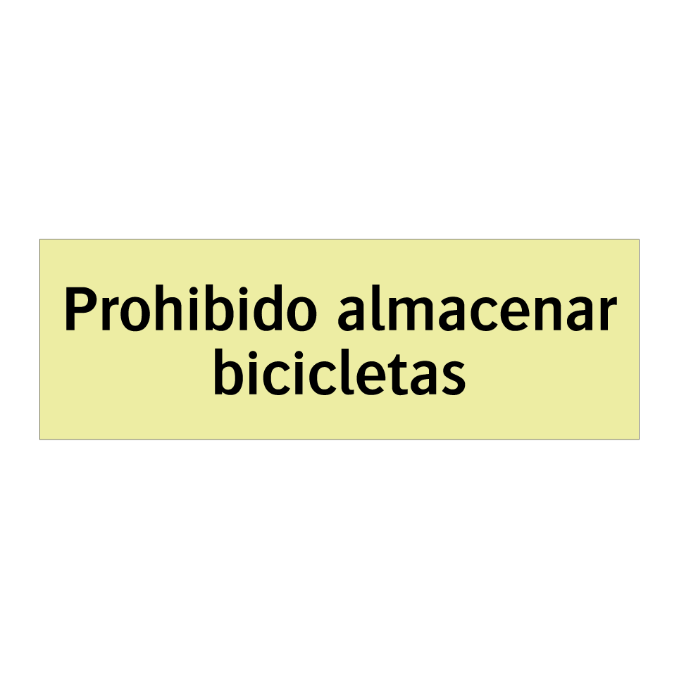 Prohibido almacenar bicicletas