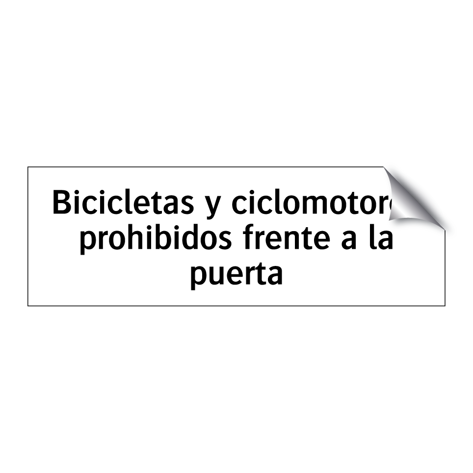 Bicicletas y ciclomotores prohibidos frente a la puerta
