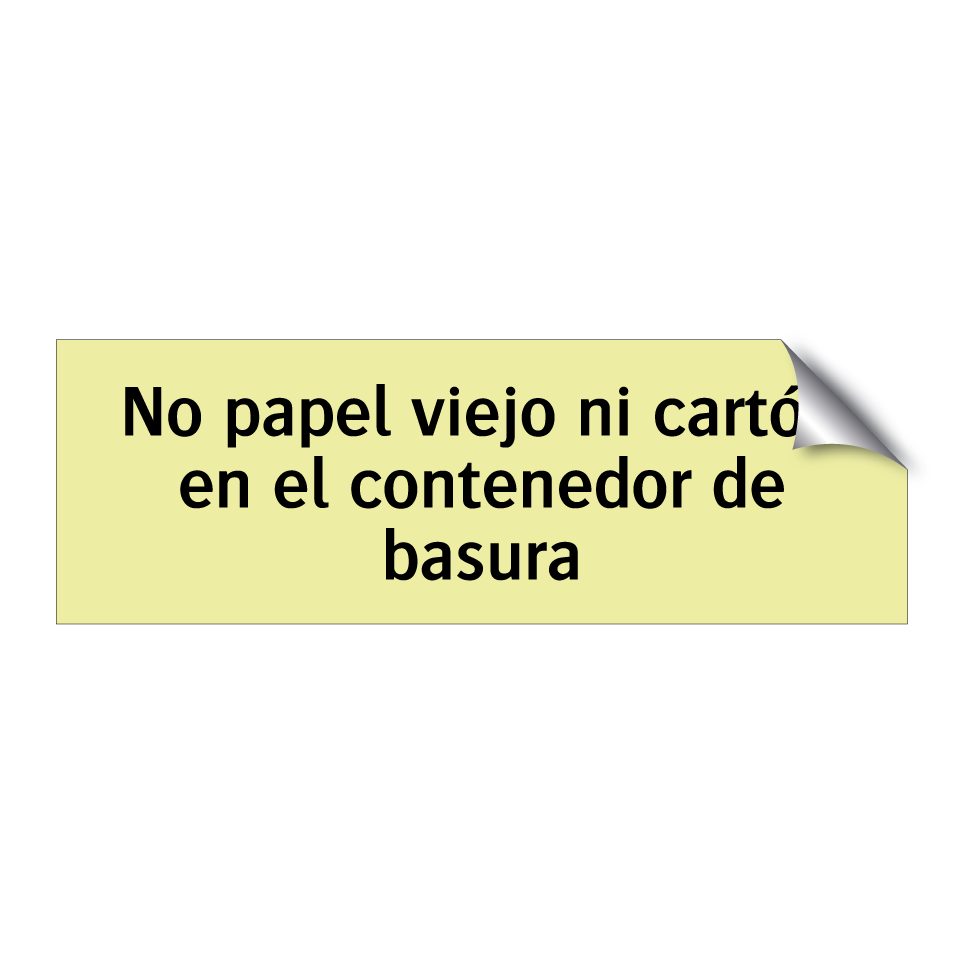 No papel viejo ni cartón en el contenedor de basura