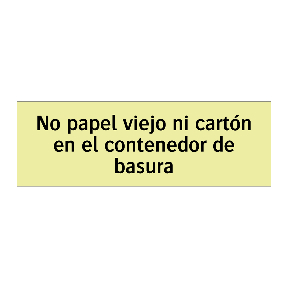 No papel viejo ni cartón en el contenedor de basura