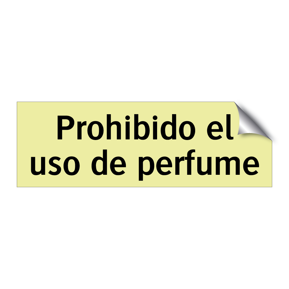 Prohibido el uso de perfume