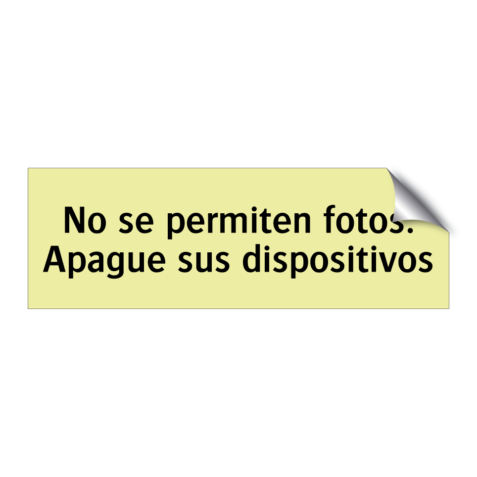 No se permiten fotos. Apague sus dispositivos