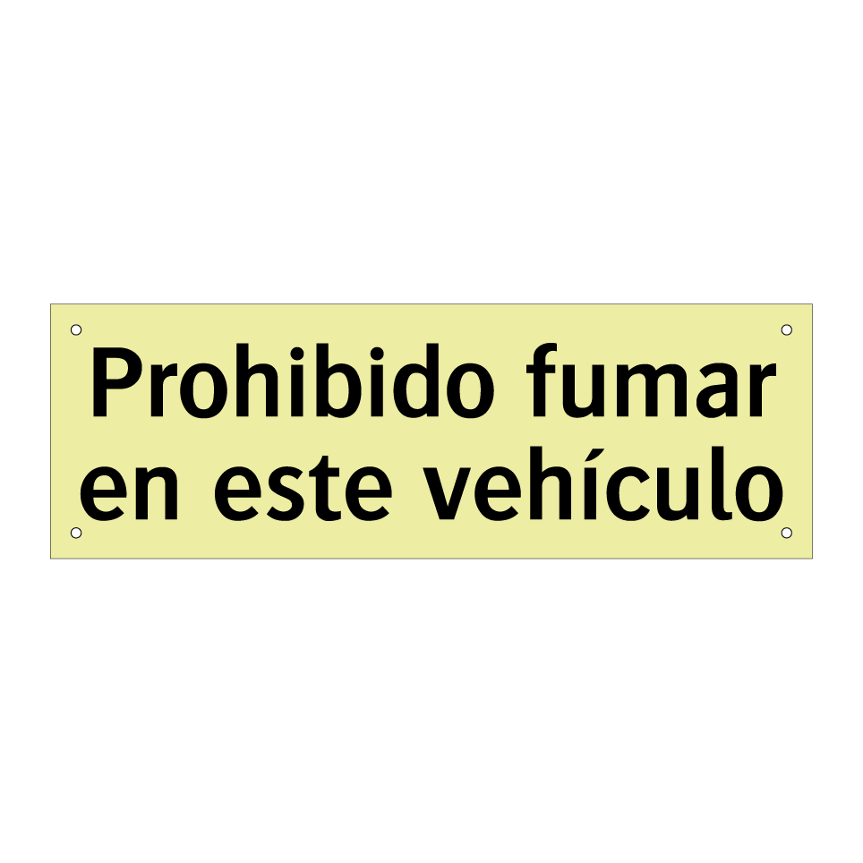Prohibido fumar en este vehículo