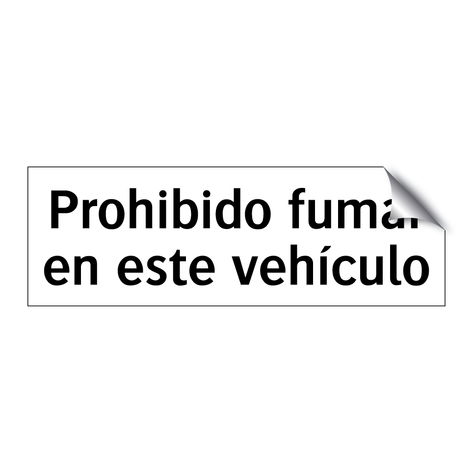 Prohibido fumar en este vehículo