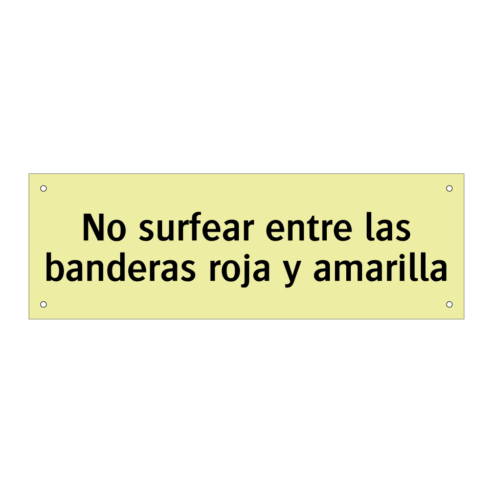 No surfear entre las banderas roja y amarilla