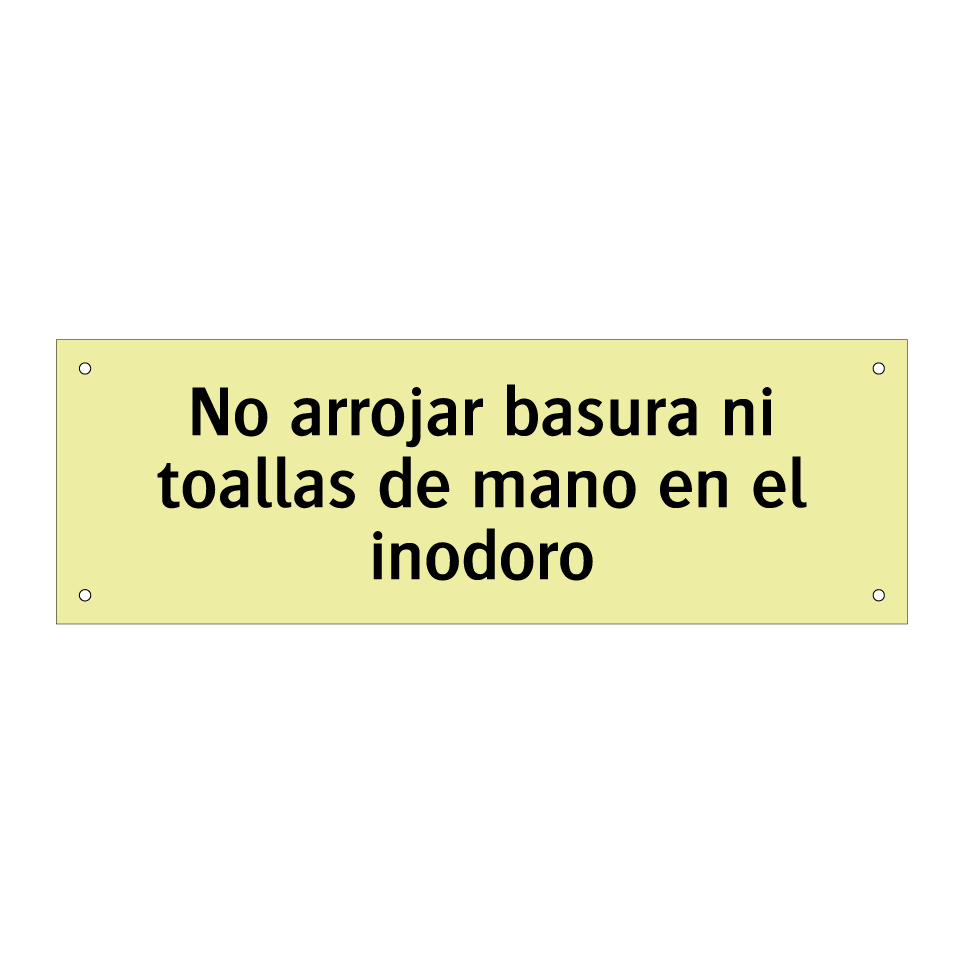 No arrojar basura ni toallas de mano en el inodoro