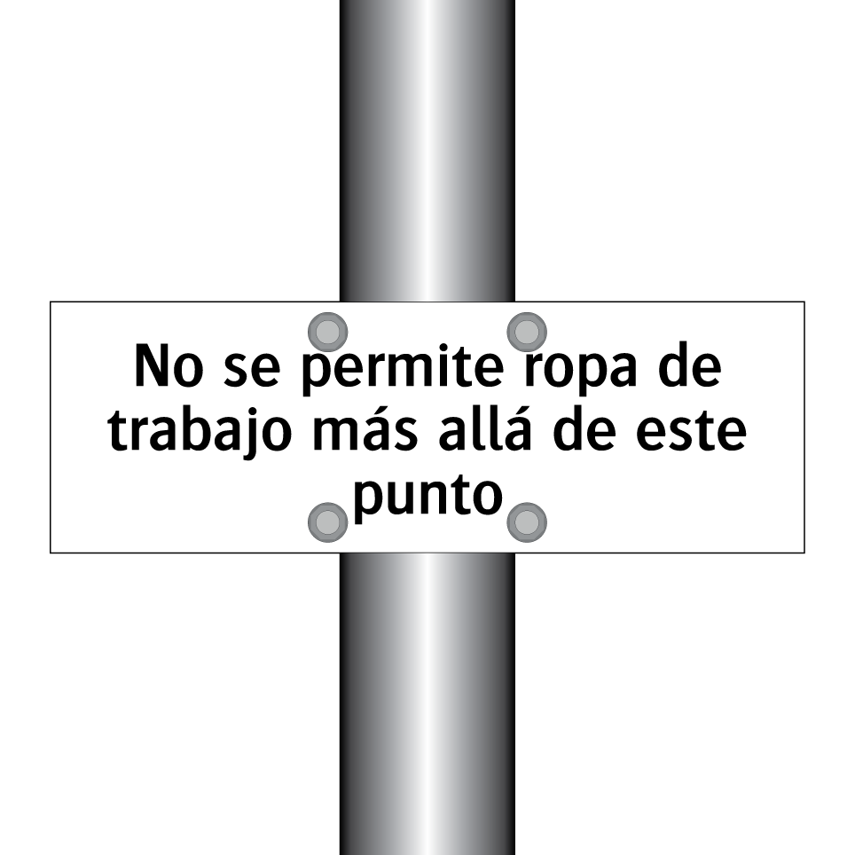 No se permite ropa de trabajo más allá de este punto