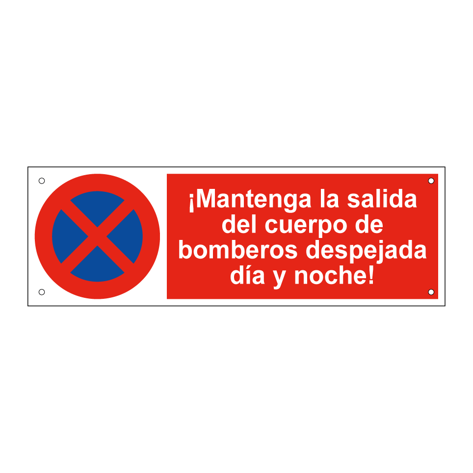 ¡Mantenga la salida del cuerpo de bomberos despejada día y noche!