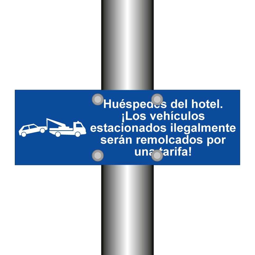 Huéspedes del hotel. ¡Los vehículos estacionados ilegalmente serán remolcados por una tarifa!