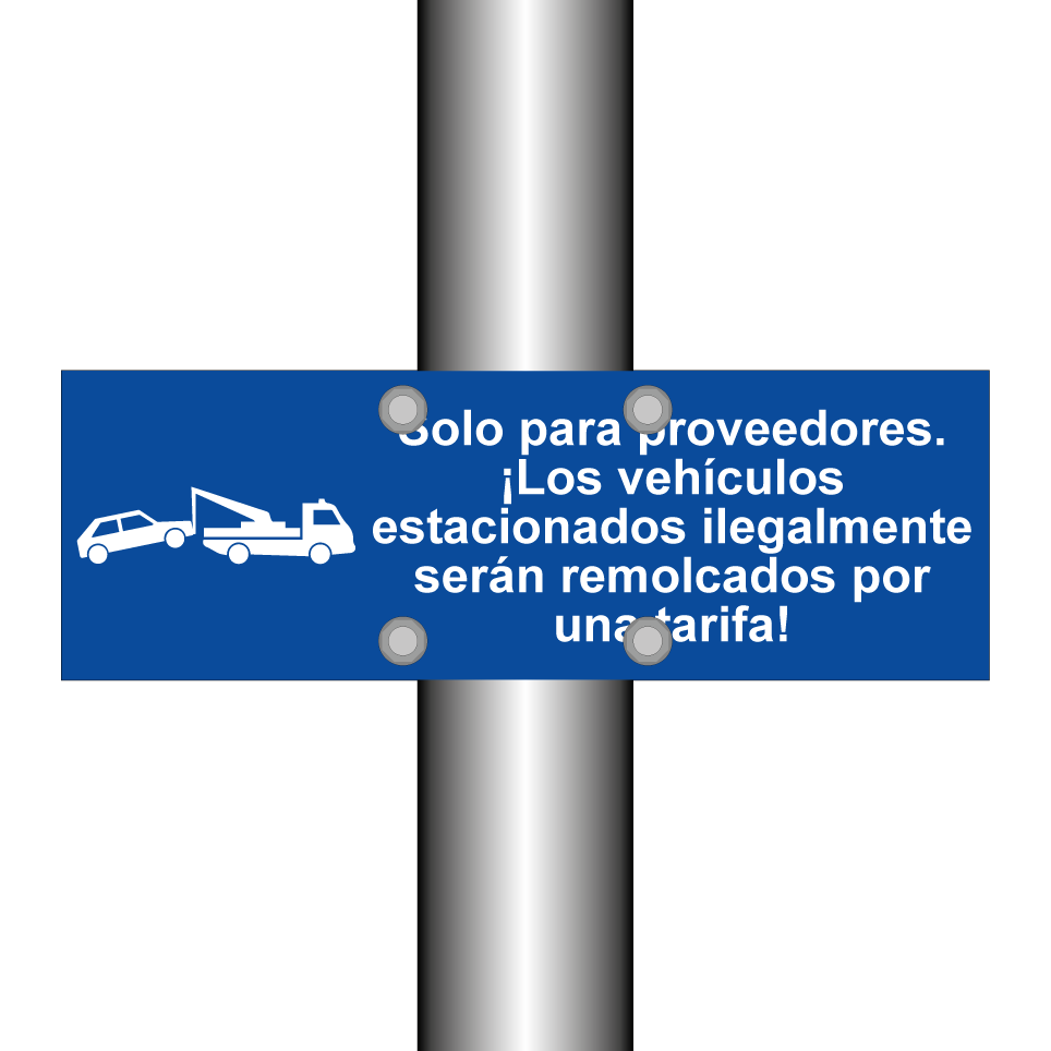 Solo para proveedores. ¡Los vehículos estacionados ilegalmente serán remolcados por una tarifa!
