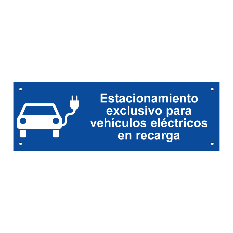 Estacionamiento exclusivo para vehículos eléctricos en recarga