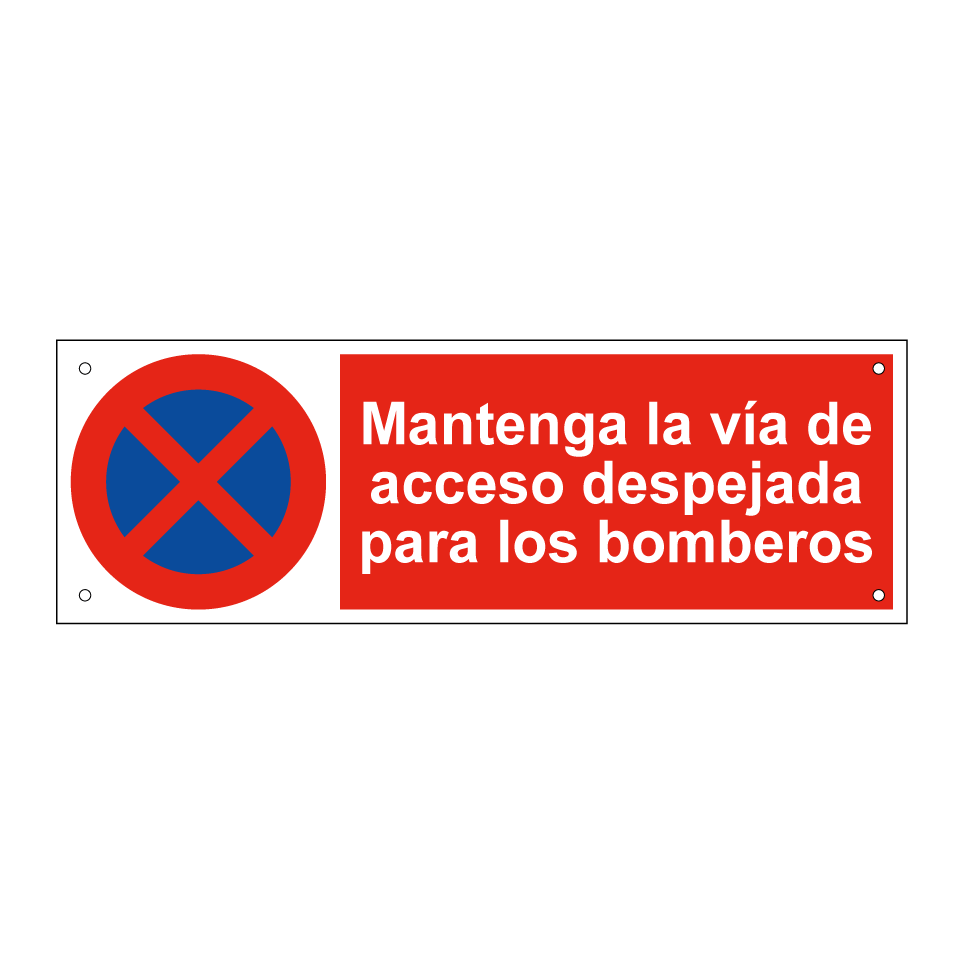 Mantenga la vía de acceso despejada para los bomberos