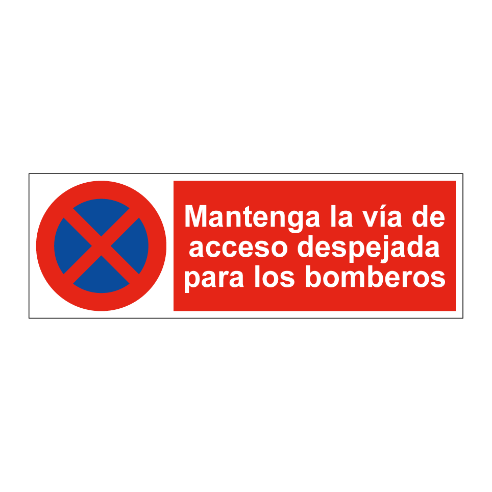 Mantenga la vía de acceso despejada para los bomberos