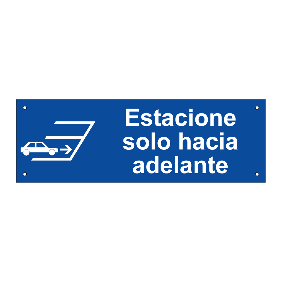 Estacione solo hacia adelante