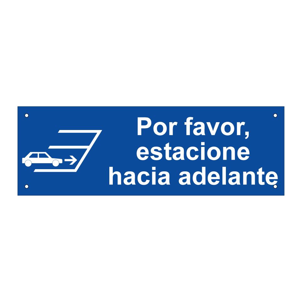 Por favor, estacione hacia adelante
