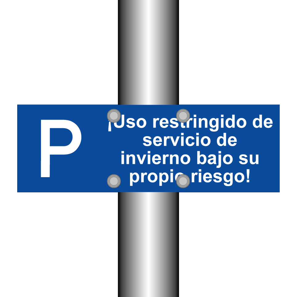 ¡Uso restringido de servicio de invierno bajo su propio riesgo!