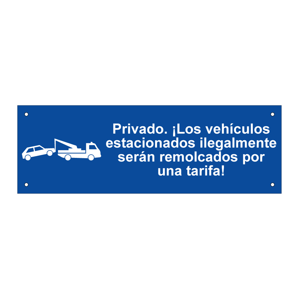 Privado. ¡Los vehículos estacionados ilegalmente serán remolcados por una tarifa!