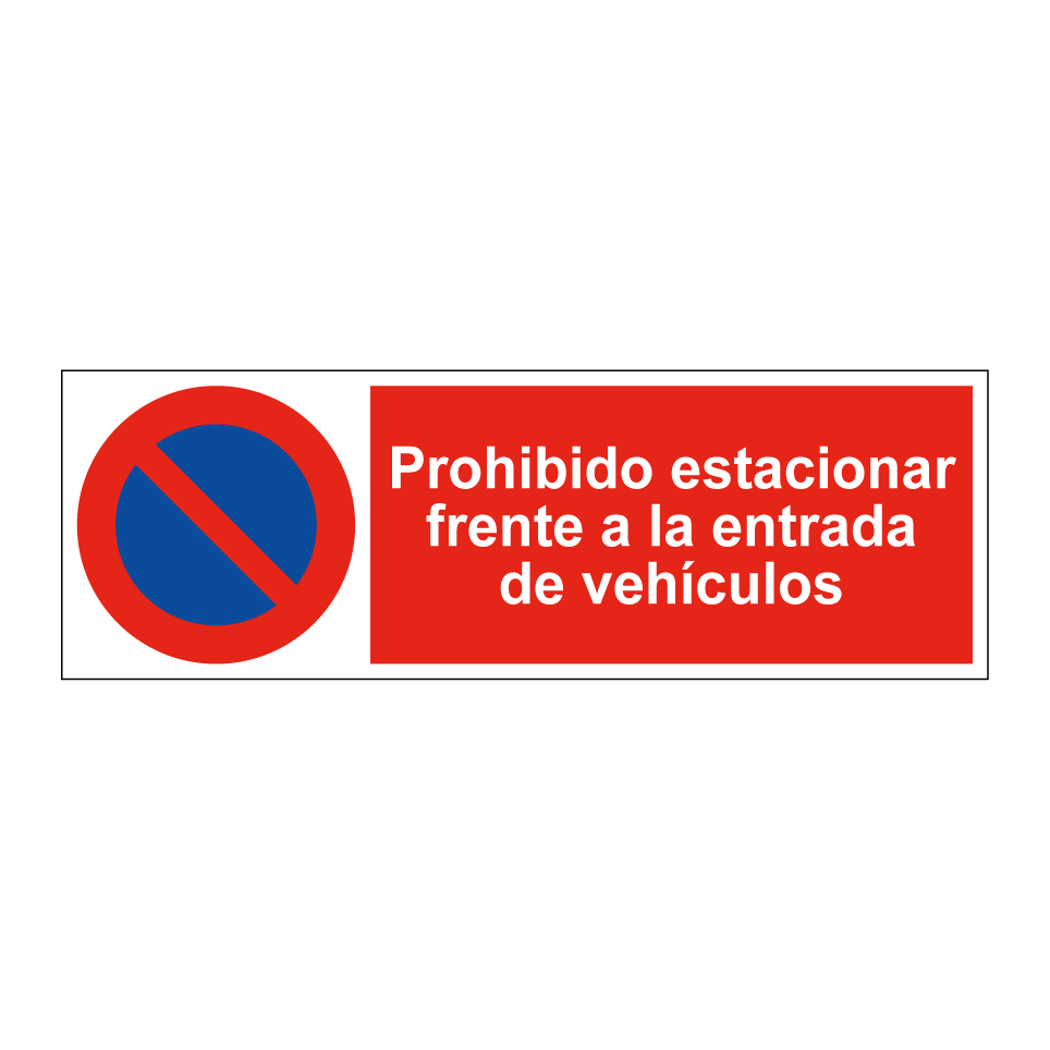 Prohibido estacionar frente a la entrada de vehículos