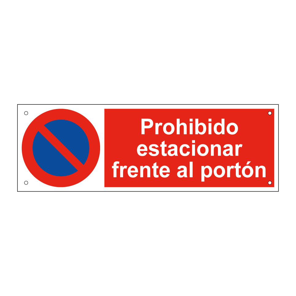 Prohibido estacionar frente al portón