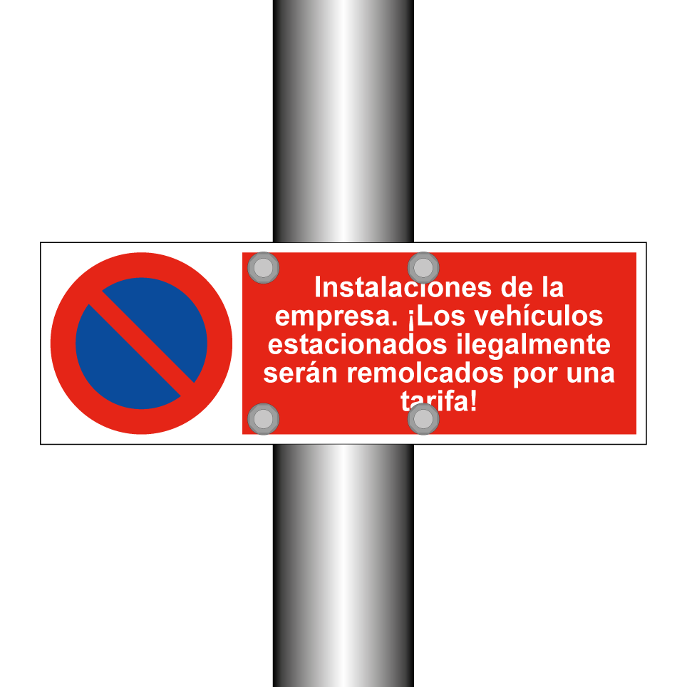 Instalaciones de la empresa. ¡Los vehículos estacionados ilegalmente serán remolcados por una tarifa!