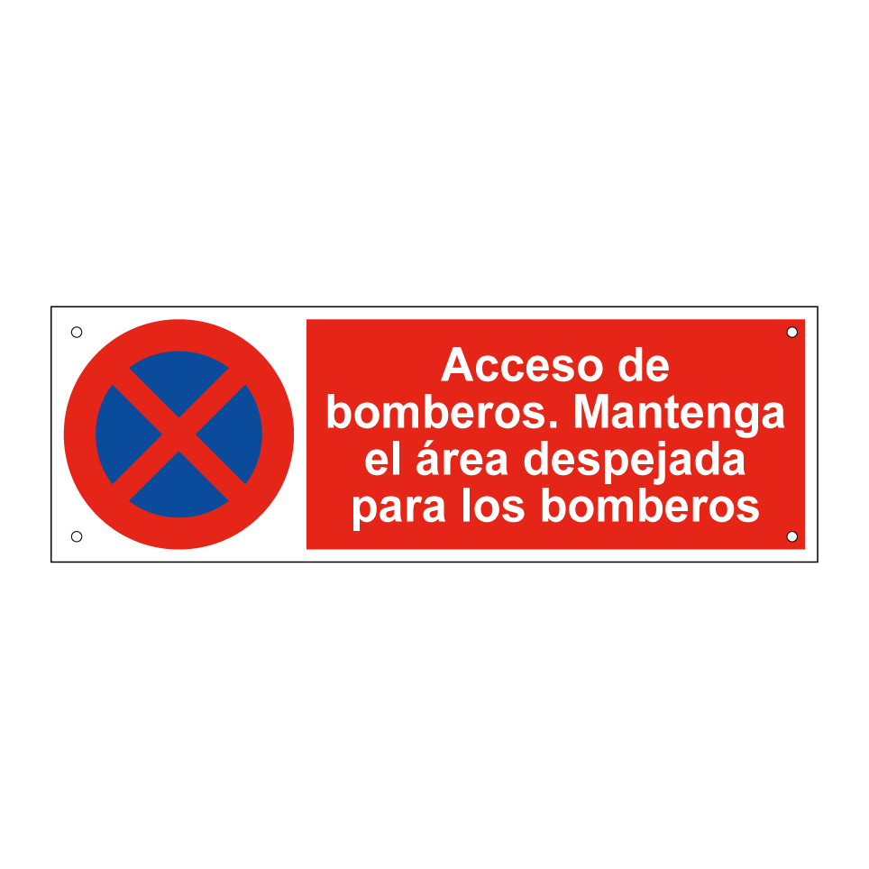 Acceso de bomberos. Mantenga el área despejada para los bomberos