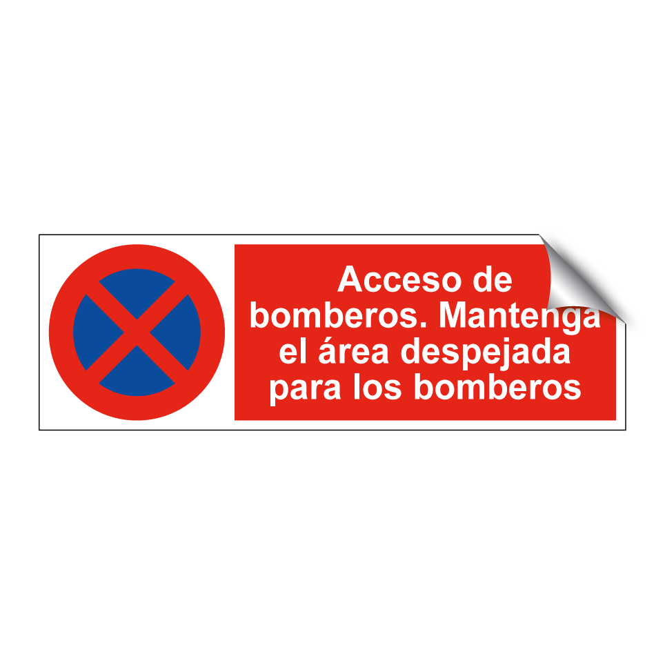 Acceso de bomberos. Mantenga el área despejada para los bomberos