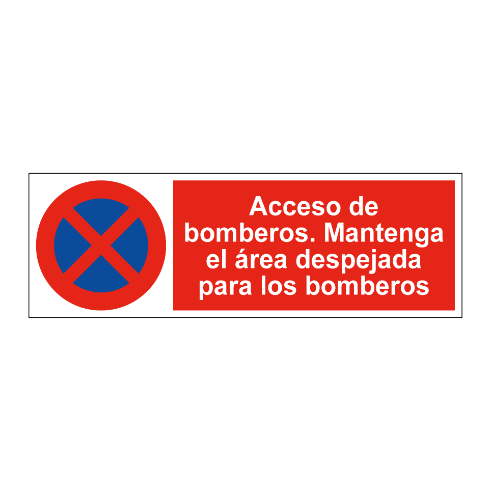 Acceso de bomberos. Mantenga el área despejada para los bomberos