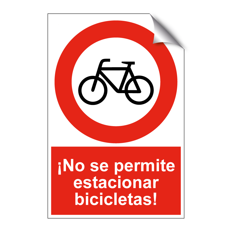¡No se permite estacionar bicicletas!