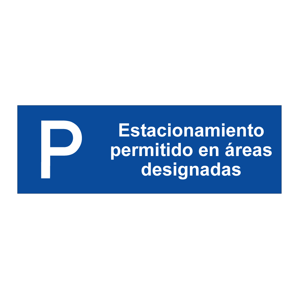 Estacionamiento permitido en áreas designadas
