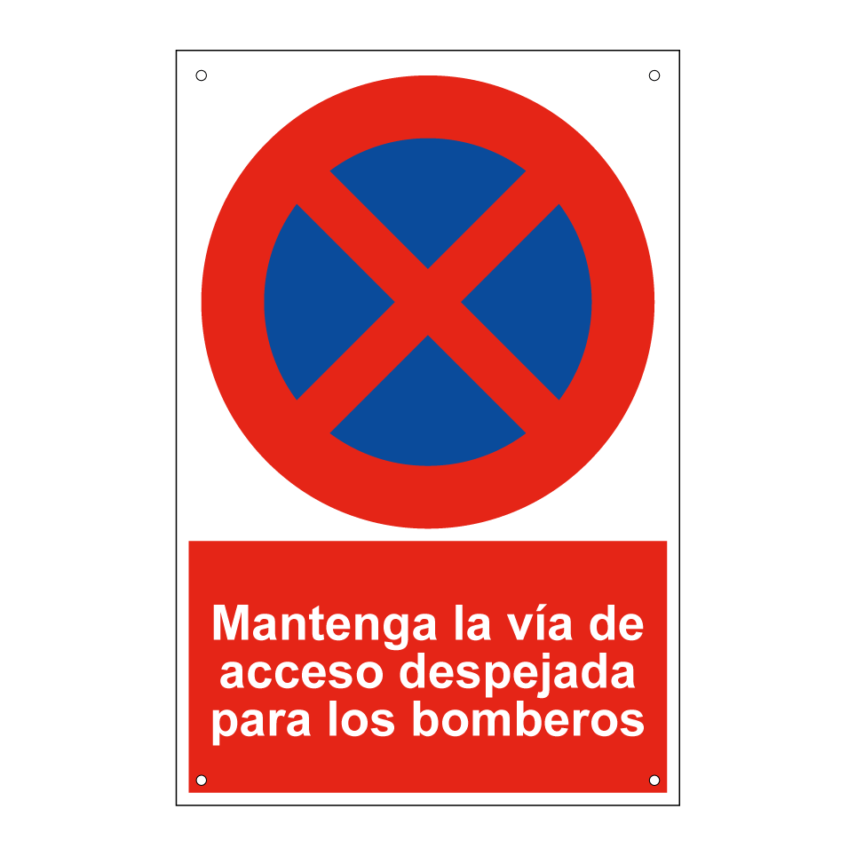 Mantenga la vía de acceso despejada para los bomberos