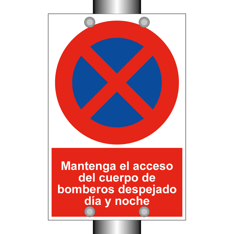 Mantenga el acceso del cuerpo de bomberos despejado día y noche