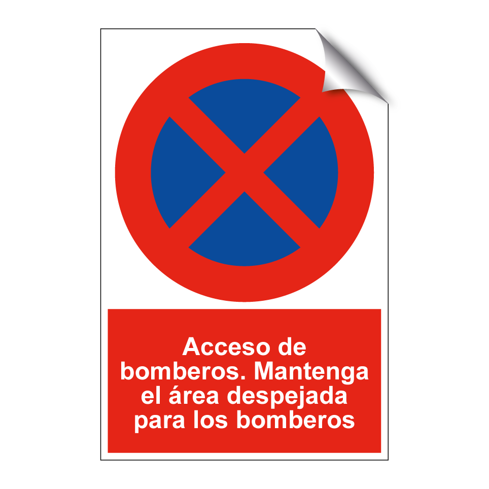 Acceso de bomberos. Mantenga el área despejada para los bomberos