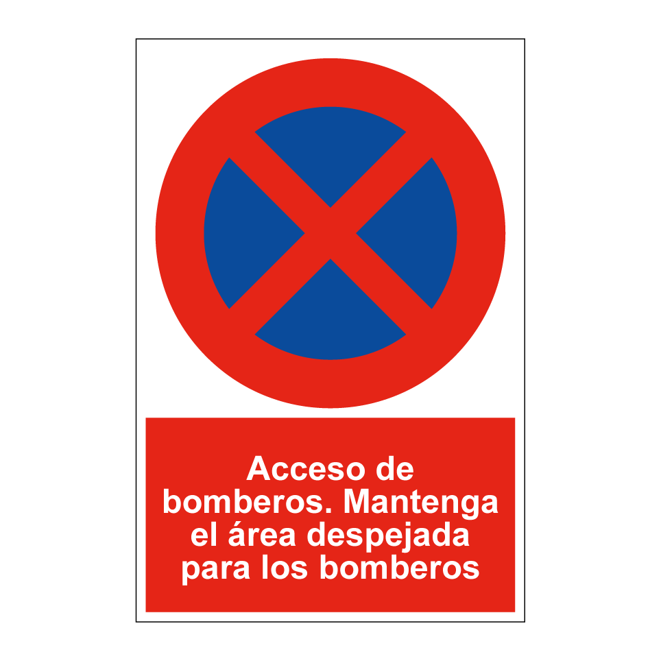 Acceso de bomberos. Mantenga el área despejada para los bomberos