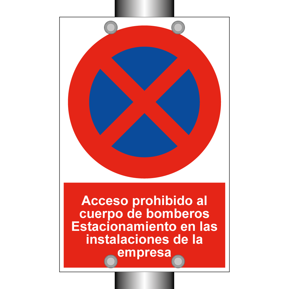 Acceso prohibido al cuerpo de bomberos Estacionamiento en las instalaciones de la empresa