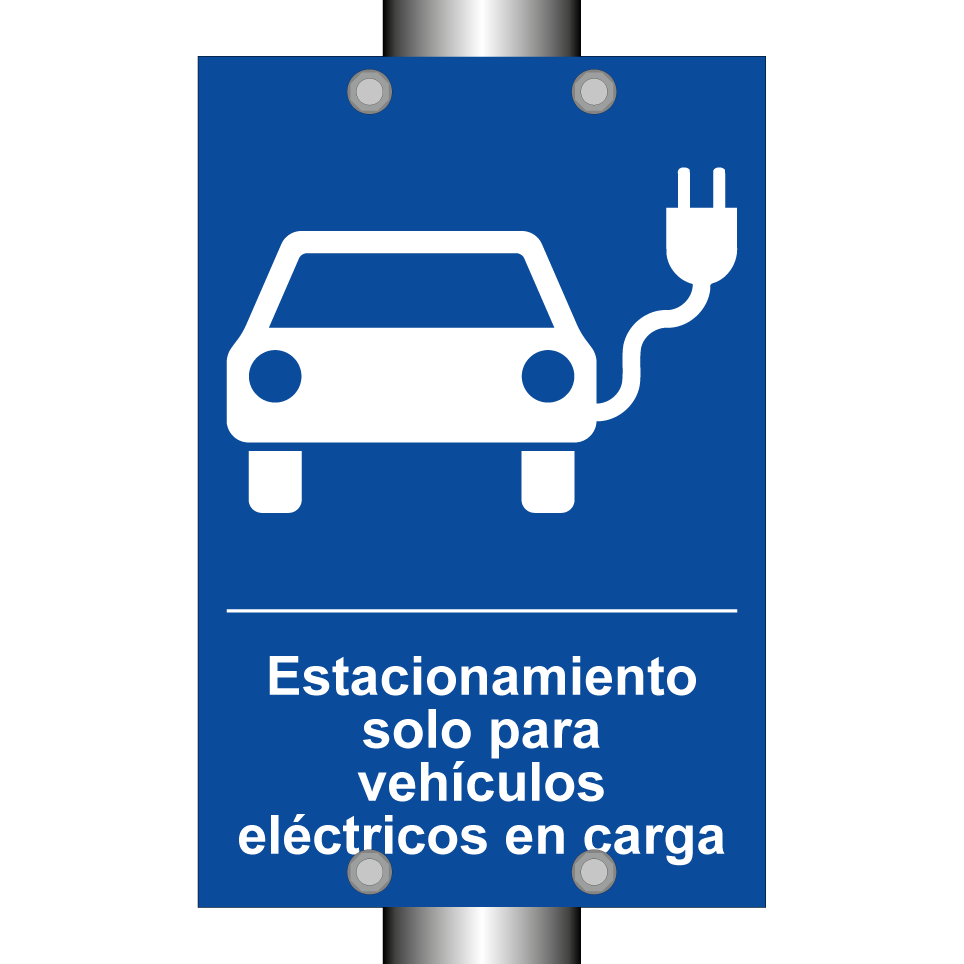 Estacionamiento solo para vehículos eléctricos en carga
