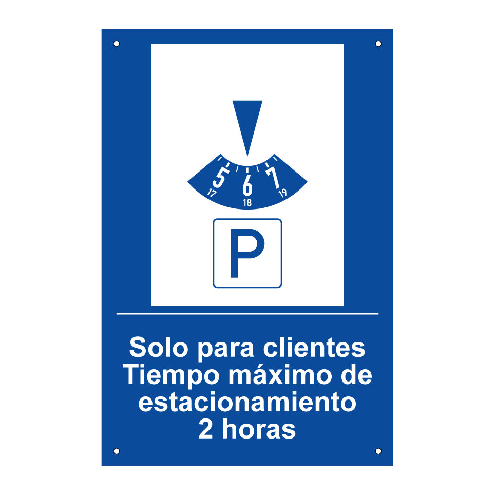 Solo para clientes Tiempo máximo de estacionamiento 2 horas
