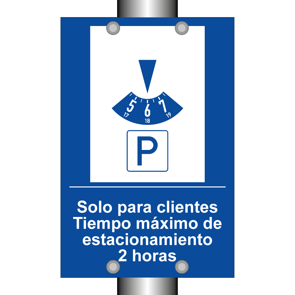 Solo para clientes Tiempo máximo de estacionamiento 2 horas