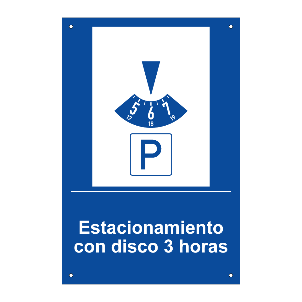 Estacionamiento con disco 3 horas