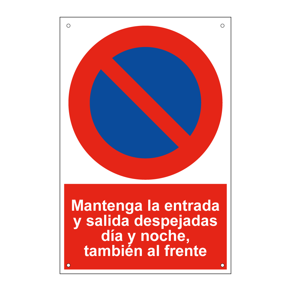 Mantenga la entrada y salida despejadas día y noche, también al frente